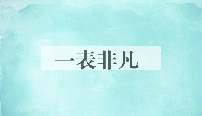 成语一表非凡是什么意思？
