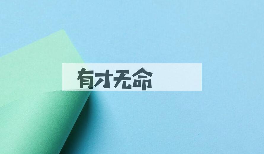 成语有才无命是什么意思？