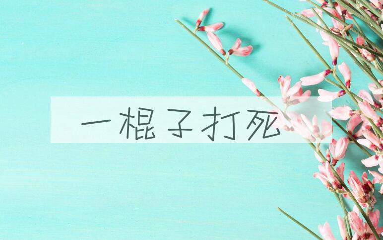 成语一棍子打死是什么意思？