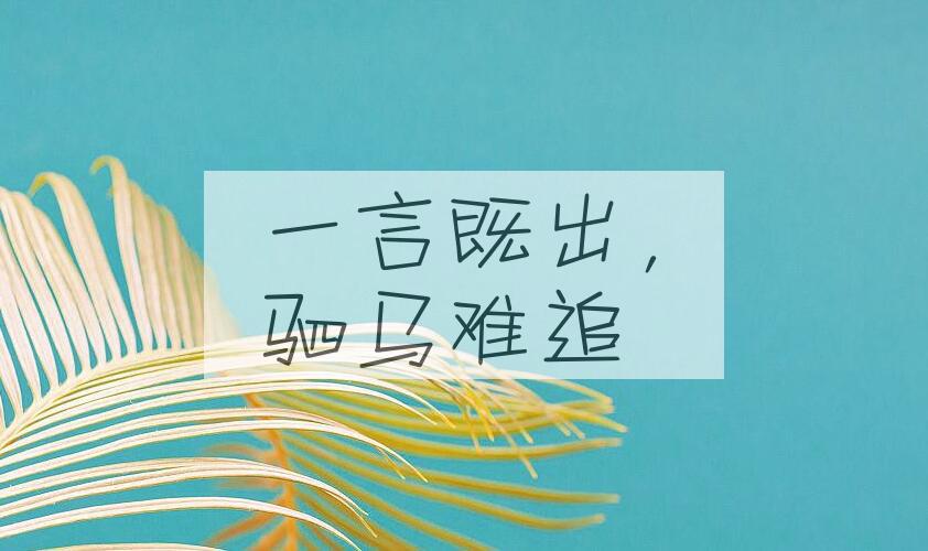 成语一言既出，驷马难追是什么意思？