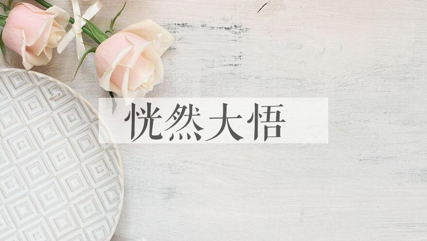 成语恍然大悟是什么意思？