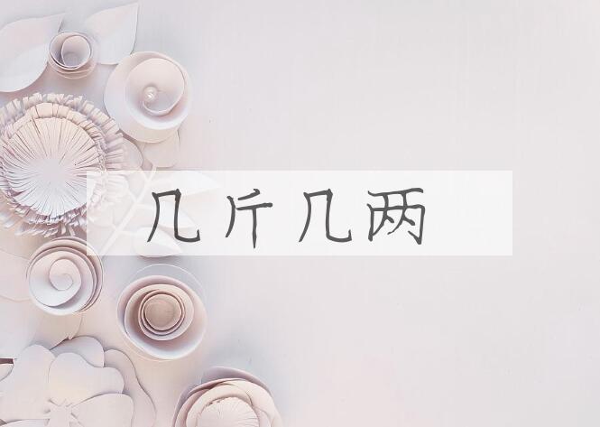 成语几斤几两是什么意思？