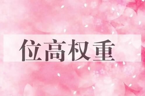 成语位高权重是什么意思？