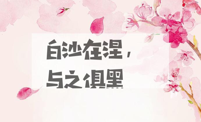 成语白沙在涅，与之俱黑是什么意思？