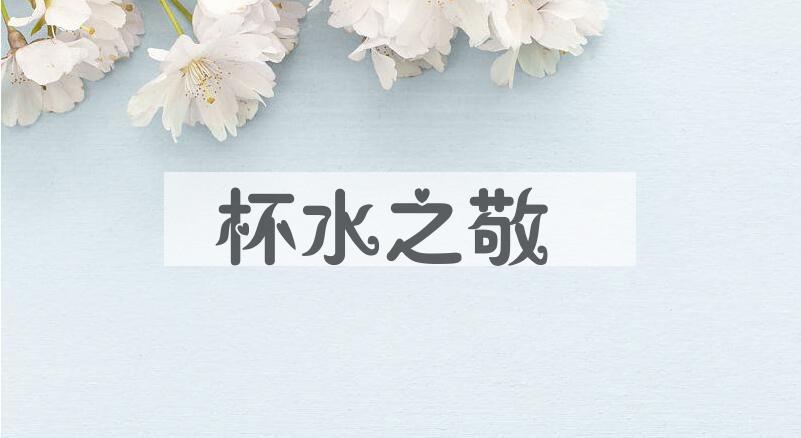 成语杯水之敬是什么意思？