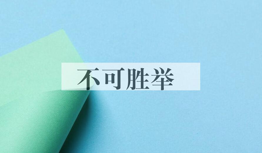 成语不可胜举是什么意思？