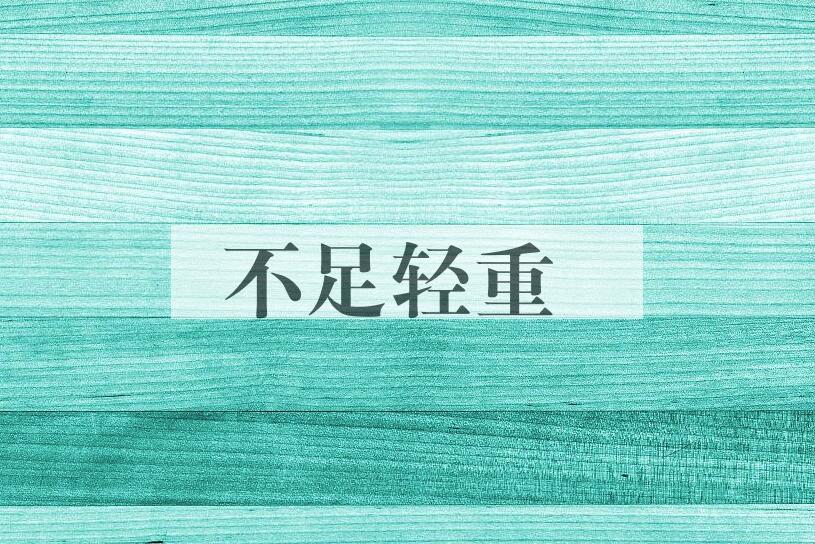 成语不足轻重是什么意思？