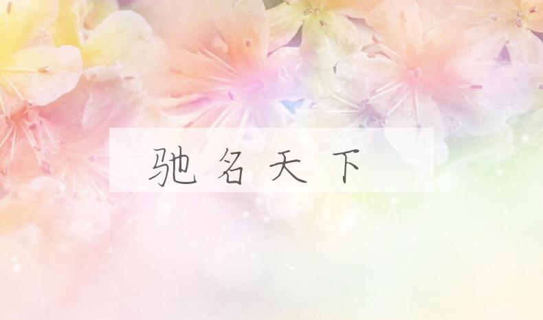 成语驰名天下是什么意思？