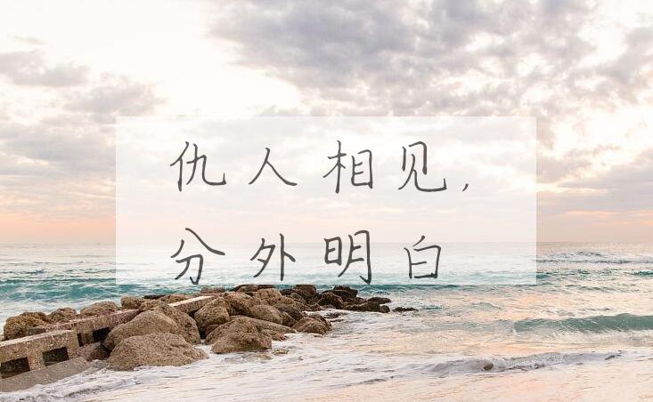 成语仇人相见，分外明白是什么意思？