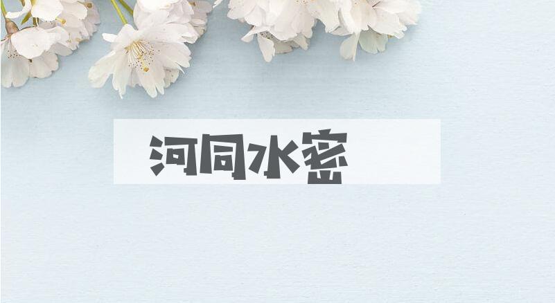 成语河同水密是什么意思？