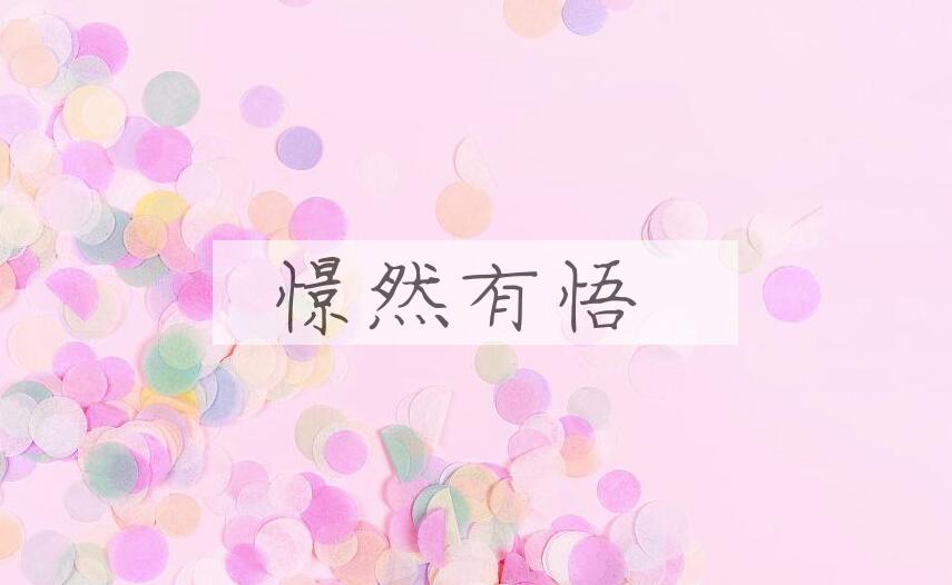 成语憬然有悟是什么意思？