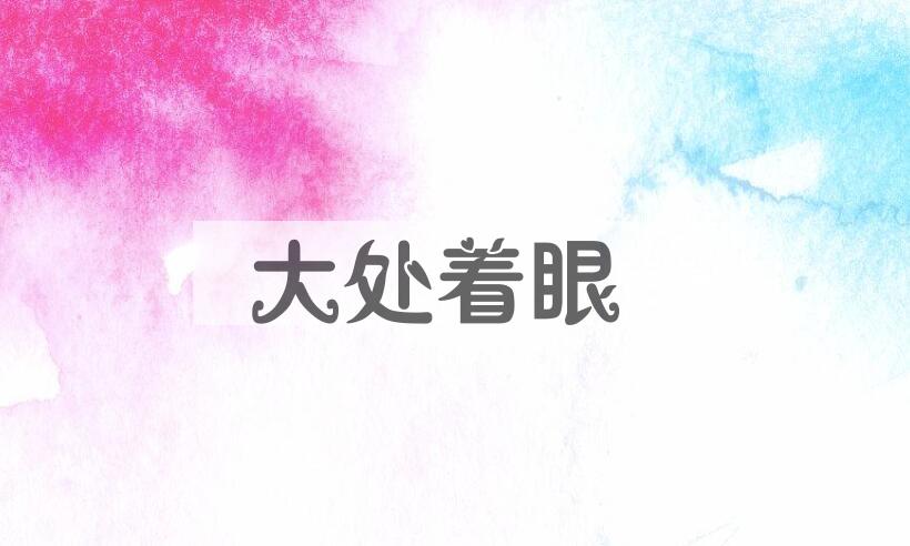 成语大处着眼是什么意思？