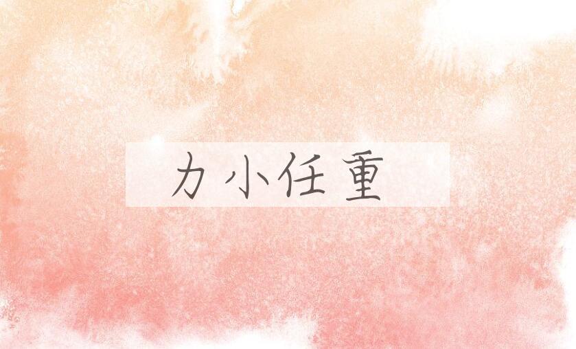 成语力小任重是什么意思？