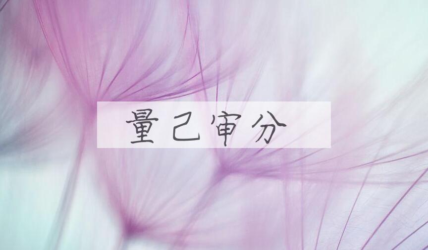 成语量己审分是什么意思？