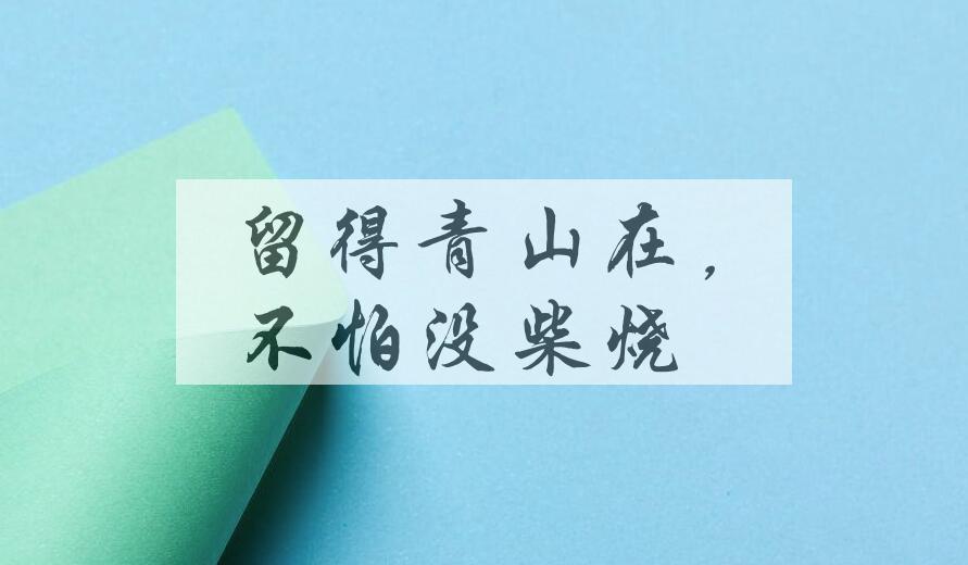 成语留得青山在，不怕没柴烧是什么意思？