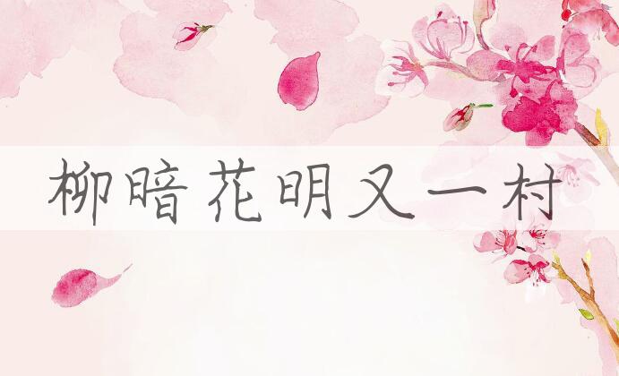 成语柳暗花明又一村是什么意思？