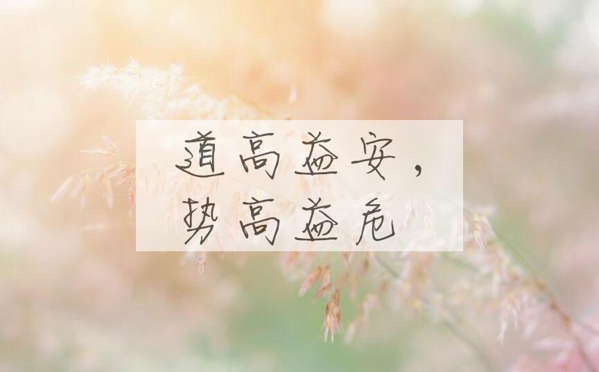 成语道高益安，势高益危是什么意思？