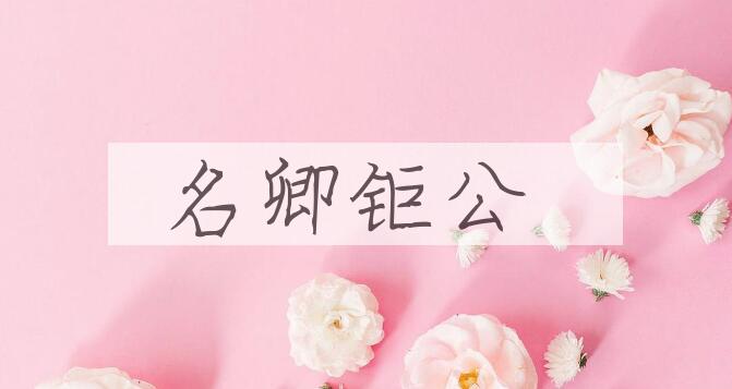 成语名卿钜公是什么意思？