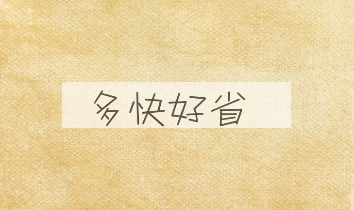 成语多快好省是什么意思？