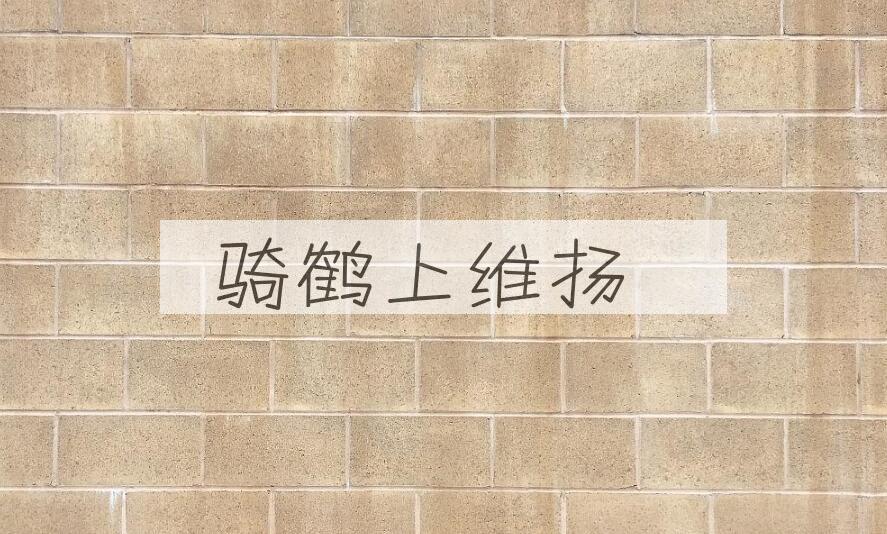 成语骑鹤上维扬是什么意思？