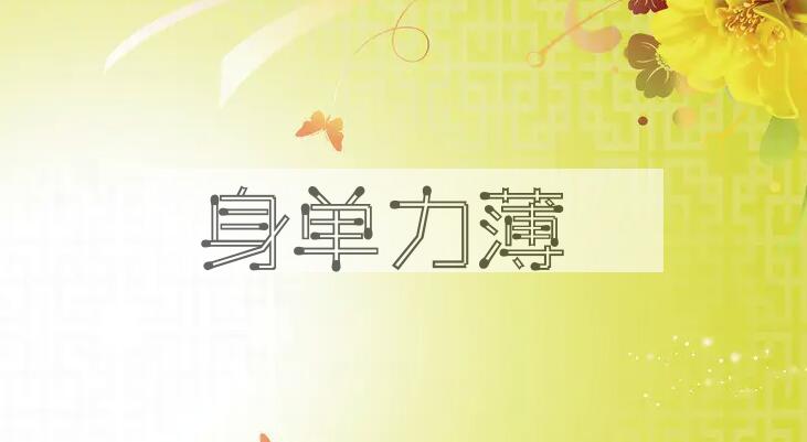 成语身单力薄是什么意思？
