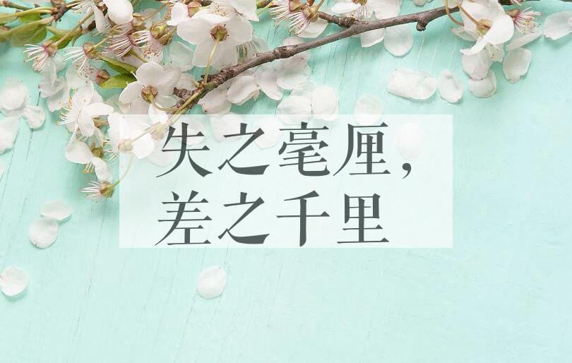 成语失之毫厘，差之千里是什么意思？