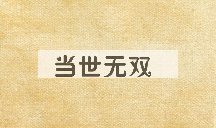 成语当世无双是什么意思？
