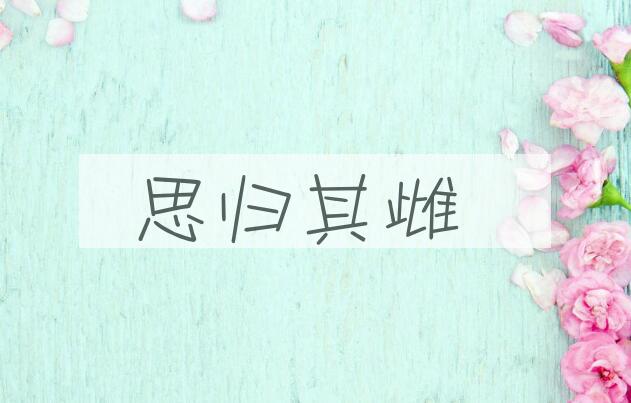 成语思归其雌是什么意思？