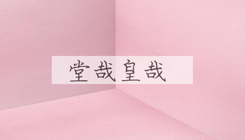 成语堂哉皇哉是什么意思？
