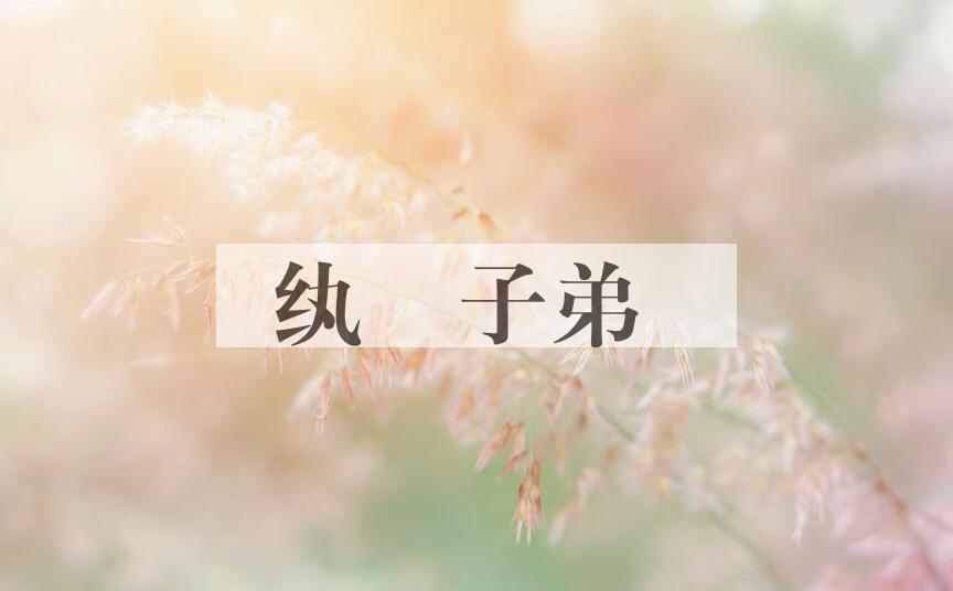 成语纨裦子弟是什么意思？