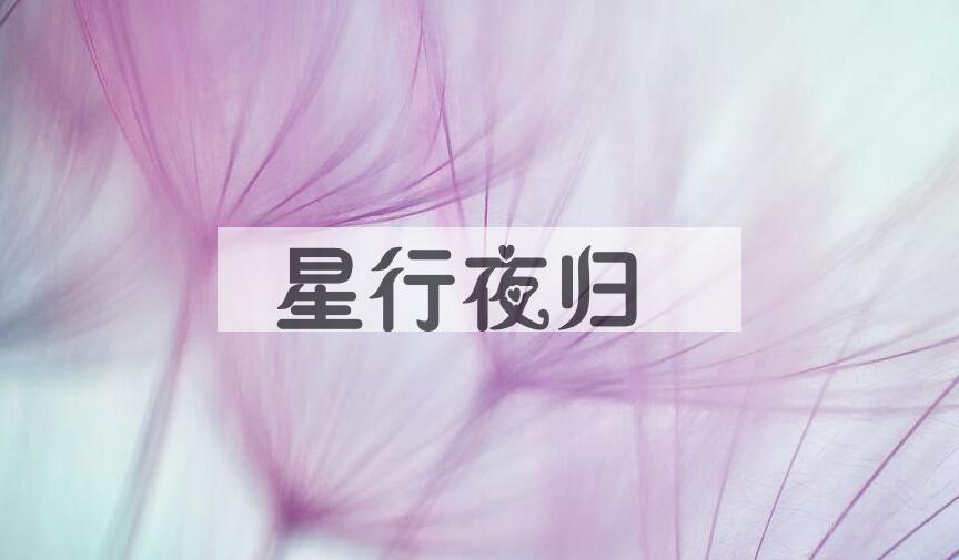 成语星行夜归是什么意思？
