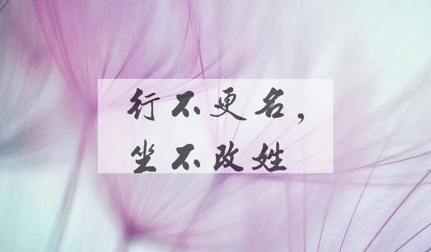 成语行不更名，坐不改姓是什么意思？