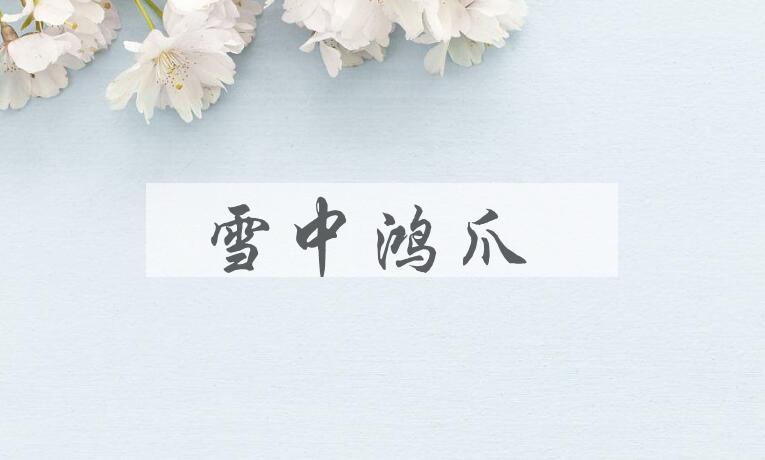 成语雪中鸿爪是什么意思？