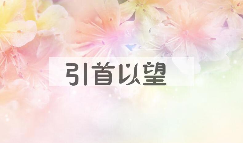 成语引首以望是什么意思？