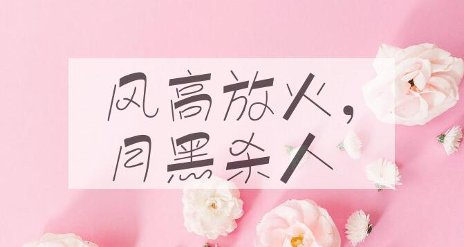 成语风高放火，月黑杀人是什么意思？