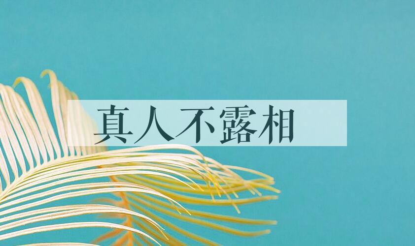 成语真人不露相是什么意思？