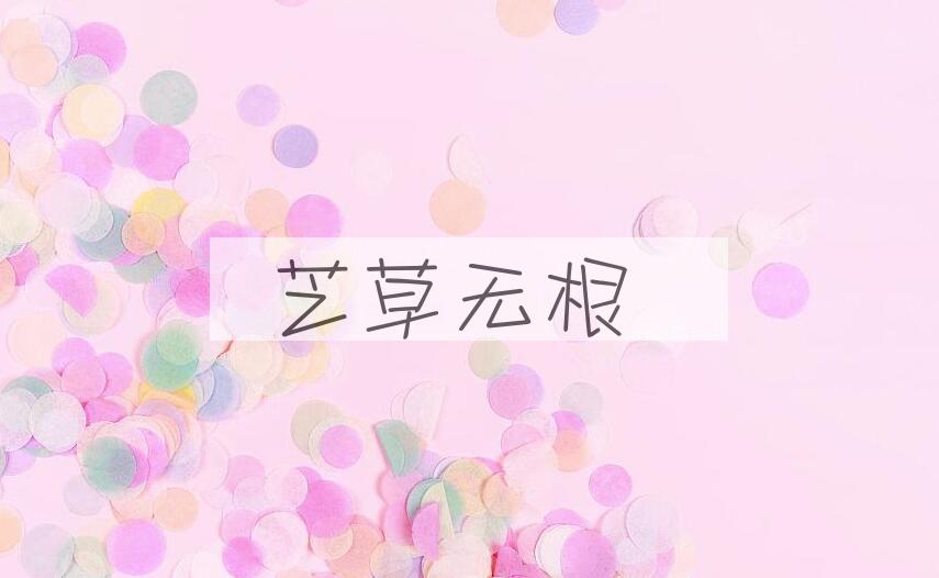 成语芝草无根是什么意思？