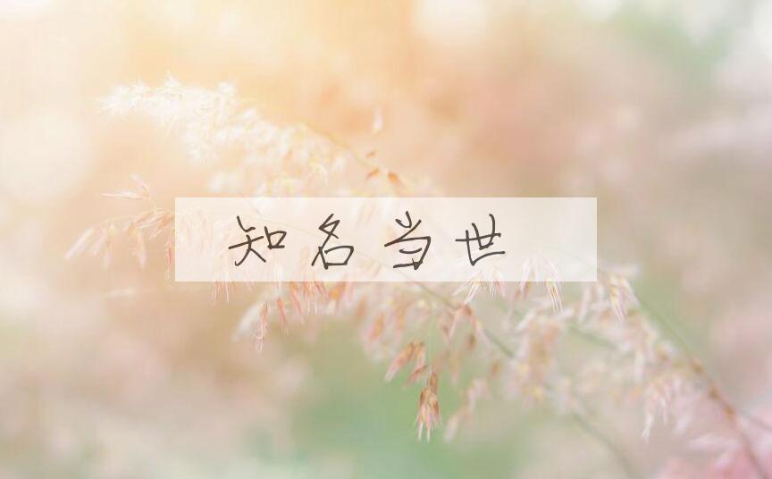成语知名当世是什么意思？