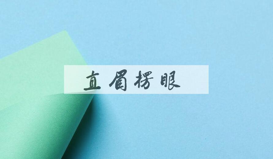 成语直眉楞眼是什么意思？