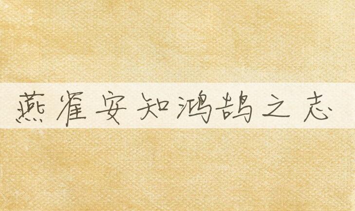 成语燕雀安知鸿鹄之志是什么意思？