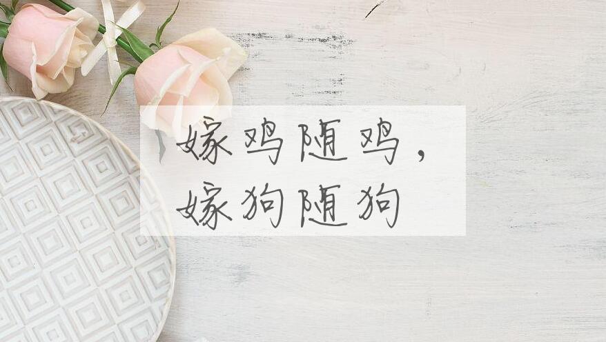 成语嫁鸡随鸡，嫁狗随狗是什么意思？