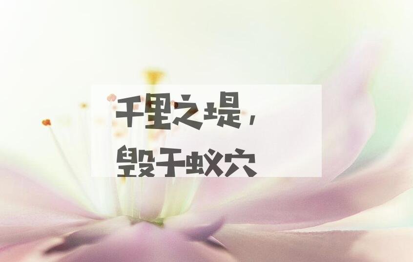 成语千里之堤，毁于蚁穴是什么意思？