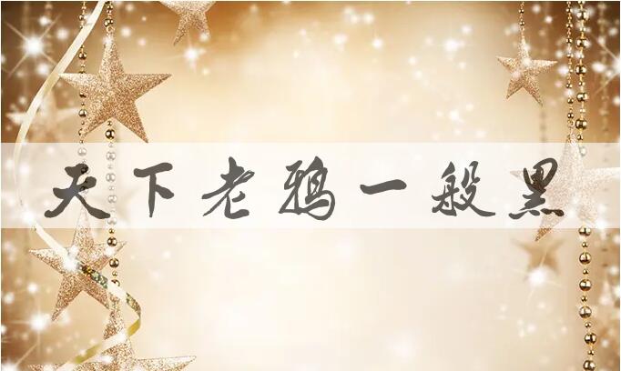 成语天下老鸦一般黑是什么意思？