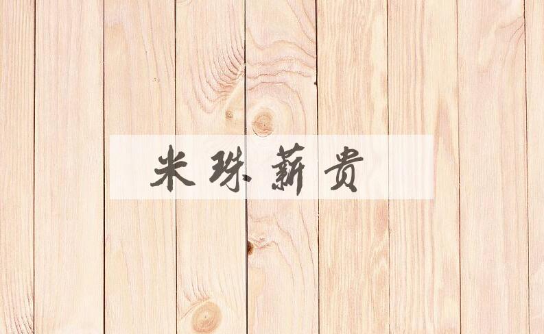成语米珠薪贵是什么意思？