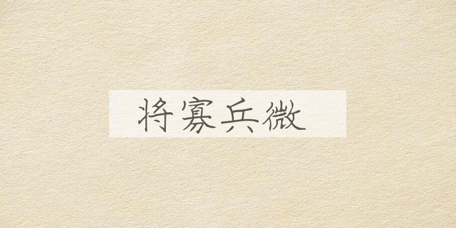 成语将寡兵微是什么意思？