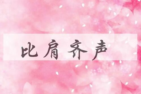 成语比肩齐声是什么意思？