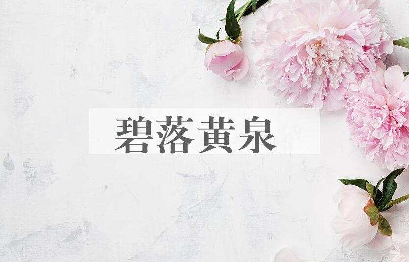 成语碧落黄泉是什么意思？