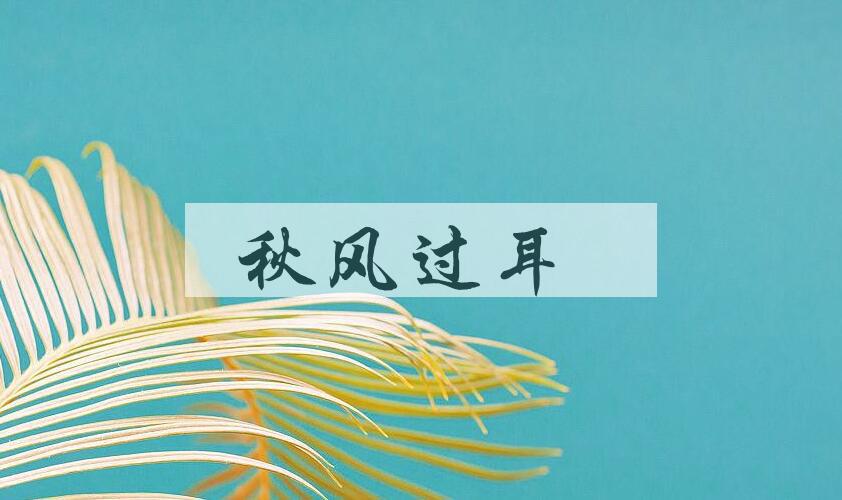 成语秋风过耳是什么意思？