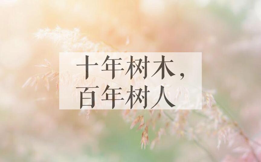 成语十年树木，百年树人是什么意思？