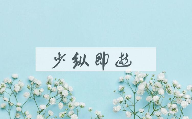 成语少纵即逝是什么意思？